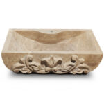 Miamivit Catherine Lavabo Rosette Acanthus Doğal Mermer Bej 40x60x15 - Görsel 8