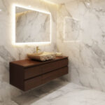 Miamivit Catherine Lavabo Rosette Acanthus Doğal Mermer Bej 40x60x15 - Görsel 5