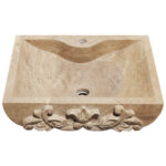 Miamivit Catherine Lavabo Rosette Acanthus Doğal Mermer Bej 40x60x15 - Görsel 2