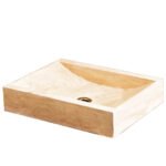 Miamivit Catherine Lavabo Minimalist Doğal Mermer Traverten 40x60x15 - Görsel 10
