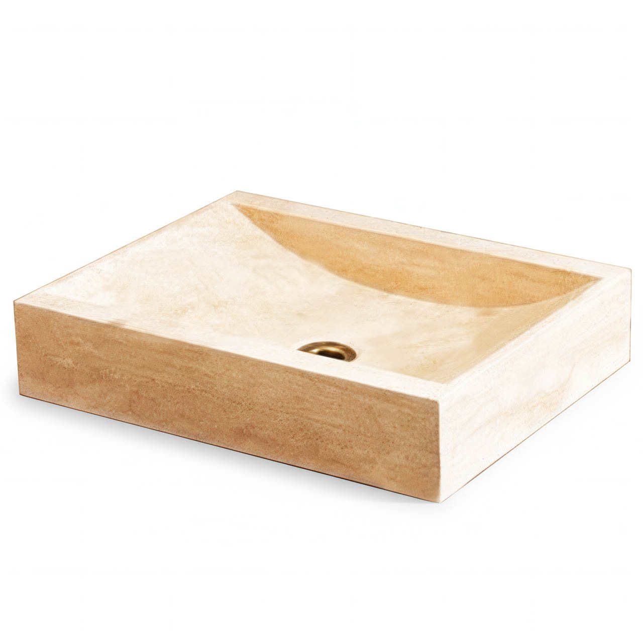 Input ingredient 0 Miamivit Catherine Lavabo Minimalist Doğal Mermer Traverten 40x60x15 - Görsel 1