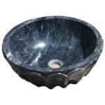 Miamivit Cleopatra Lavabo Seashell Border Doğal Mermer Ayhan Black 40x20h