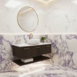 Miamivit Cleopatra Lavabo Seashell Grid Doğal Mermer Milas Pearl 40x20h - Görsel 5