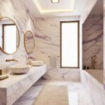 Miamivit Cleopatra Lavabo Seashell Grid Doğal Mermer Milas Pearl 40x20h - Görsel 4