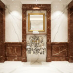 Miamivit Palace Lavabo Hadrian Doğal Mermer Calacatta Viola 60x40x20 - Görsel 11