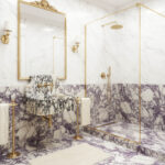 Miamivit Palace Lavabo Hadrian Doğal Mermer Calacatta Viola 60x40x20 - Görsel 8