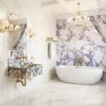 Miamivit Palace Lavabo Hadrian Doğal Mermer Calacatta Viola 60x40x20 - Görsel 7