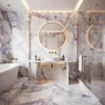 Miamivit Palace Masa Gloria Doğal Mermer Calacatta Viola 75x25x75 - Görsel 2