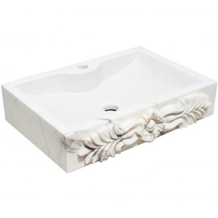 Miamivit Catherine Lavabo Rosette Acanthus Doğal Mermer Pearl 40x60x15