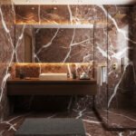 Miamivit Catherine Lavabo Minimalist Doğal Mermer Traverten 40x60x15 - Image 8