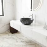 Miamivit Cleopatra Lavabo Seashell Border Doğal Mermer Ayhan Black 40x20h - Image 3