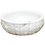 Miamivit Cleopatra Lavabo Seashell Grid Doğal Mermer Milas Pearl 40x20h - Image 12