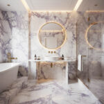 Miamivit Palace Masa Gloria Doğal Mermer Calacatta Viola 75x25x75 - Image 2