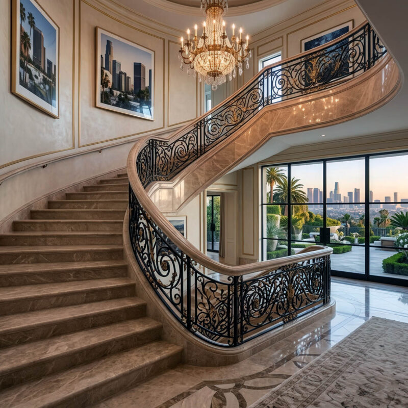 SL00620Cappuccino20Beige20Luxury20Los20Angeles20Villa20Stairs