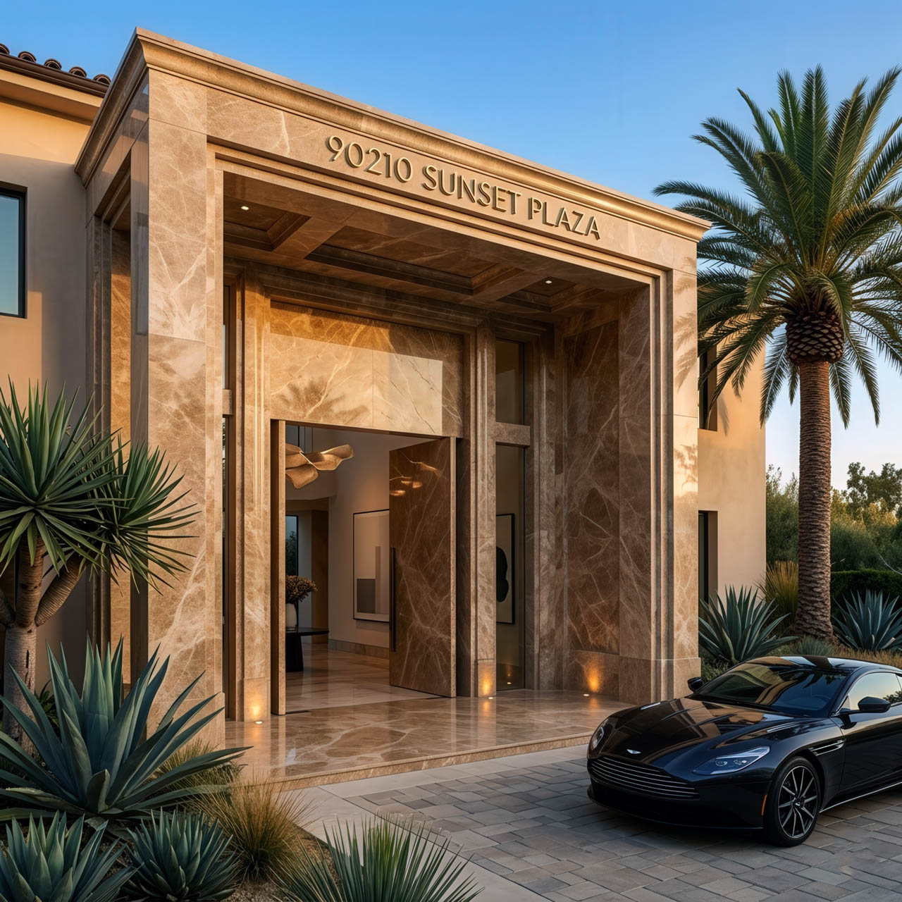 SL00920Light20Emperador20Luxury20Los20Angeles20Villa20Enterance