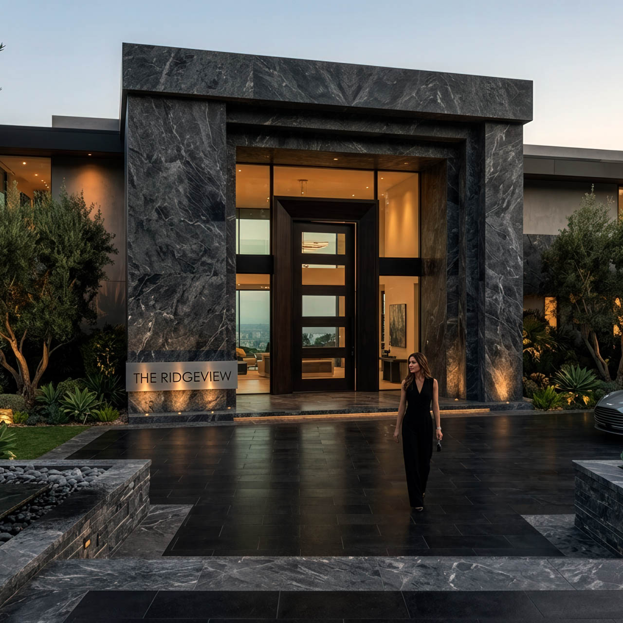 Tavas Gray Marble Luxury Door