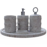 Miamivit La Perla Vitrifiye Tepsi Banyo Tepsi-24-Yuvarlak-Dalga-Set Eşya Koyma - Image 2