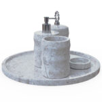 Miamivit La Perla Vitrifiye Tepsi Banyo Tepsi-24-Yuvarlak-Dalga-Set Eşya Koyma - Image 3