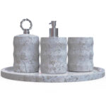 Miamivit La Perla Vitrifiye Tepsi Banyo Tepsi-24-Yuvarlak-Dalga-Set Eşya Koyma - Image 4