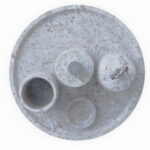 Miamivit La Perla Vitrifiye Tepsi Banyo Tepsi-24-Yuvarlak-Dalga-Set Eşya Koyma - Image 6