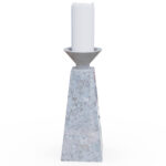 Miamivit La Perla Ev Dekor Dekorasyon Şamdan Mumluk Mermer Kule 10cm Vintage - Image 2