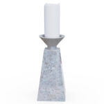 Miamivit La Perla Ev Dekor Dekorasyon Şamdan Mumluk Mermer Kule 8cm Vintage - Image 2