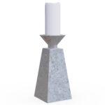 Miamivit La Perla Ev Dekor Dekorasyon Şamdan Mumluk Mermer Kule 8cm Vintage - Image 3