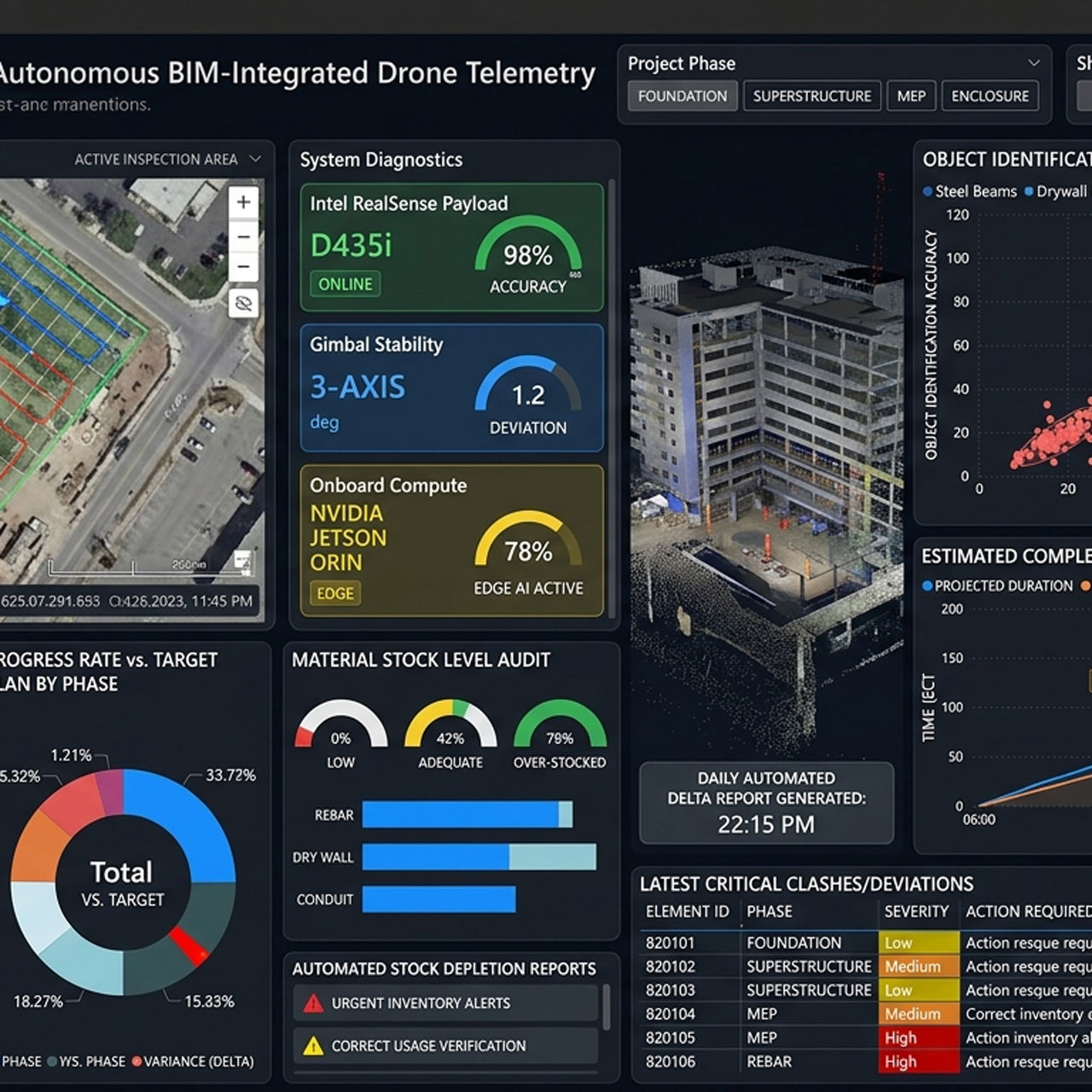 BIM Drone Inspection BI Dashboard