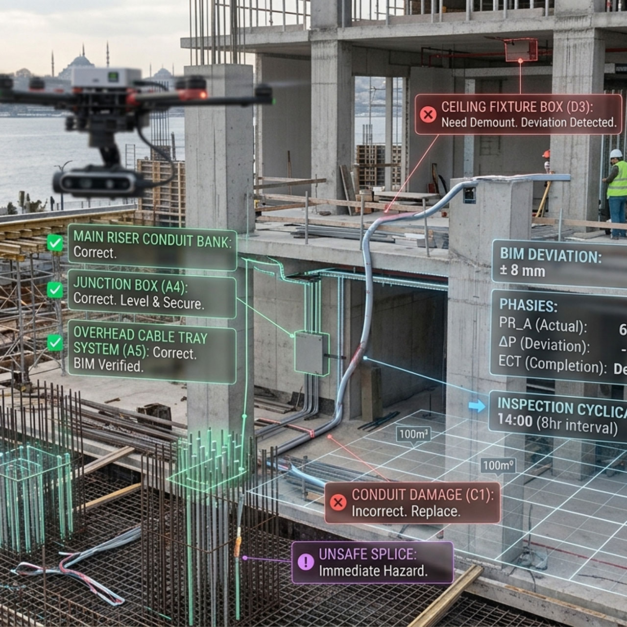 BIM Drone Inspection Electric Floors