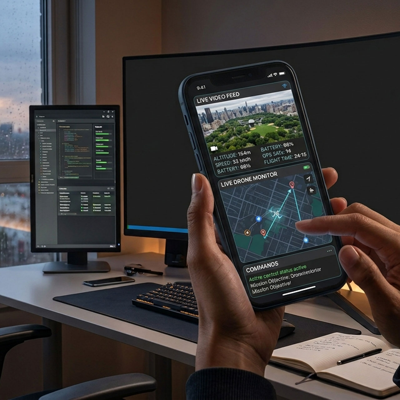 BIM Drone Inspection Phone Control